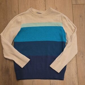 Children's Place Multicolor Striped Sweater Kids Size Small Blue Green Beige